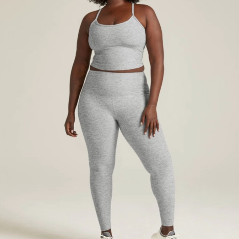 Spacedye Caught In The Midi High Waisted Legging in Silver Mist